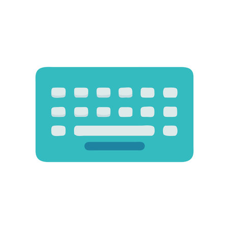 Minimalist Teal Keyboard Icon Isolated on Black Background