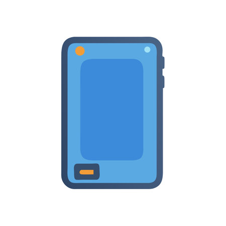 Flat design style illustration of a blue smartphoneのイラスト素材