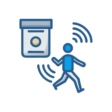 Motion sensor detection of moving person illustration designのイラスト素材