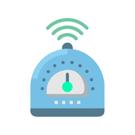 Retro Wireless Sensor Device With Analog Display Iconのイラスト素材