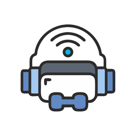 Virtual Reality Headset Icon, Digital Technology Concept Artのイラスト素材