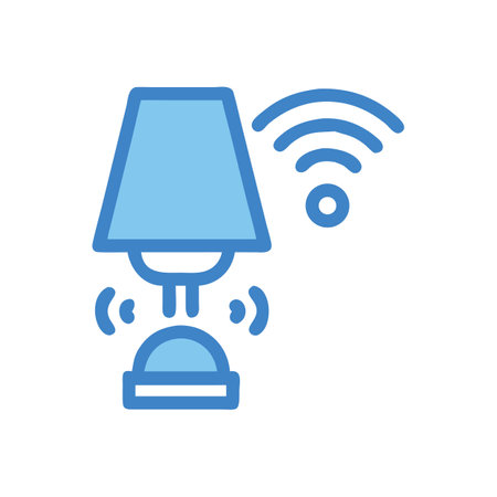 Smart Home Lamp with Wireless Connectivity Icon Conceptのイラスト素材