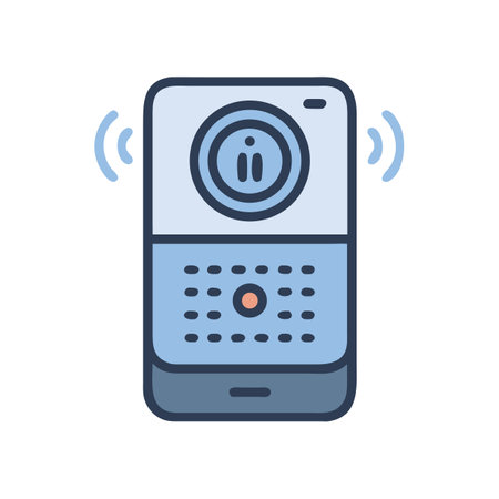 Vibrating flip phone illustration with rounded retro designのイラスト素材