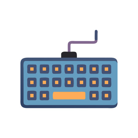 Illustration of a blue keyboard on a black backgroundのイラスト素材