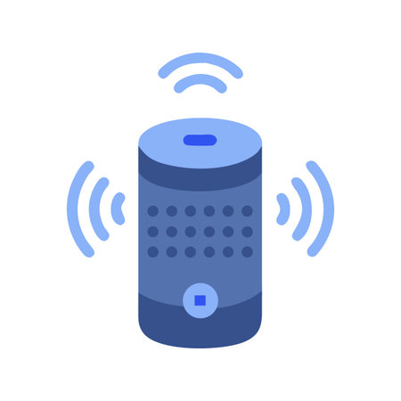Blue Smart Speaker with Wi-Fi Connectivity Illustration