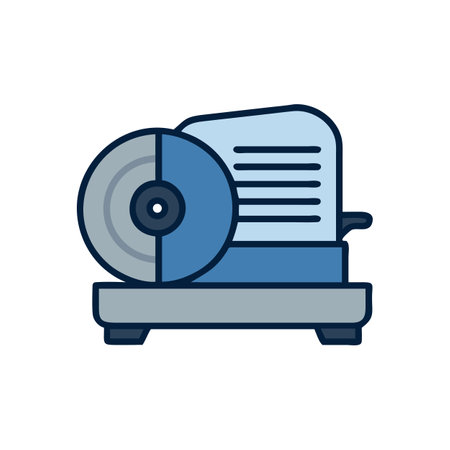 Modern Style Slicer Food Industry Icon on Black Backgroundのイラスト素材