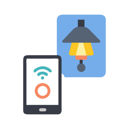 Smart Phone Controls Smart Home Lighting Illustration