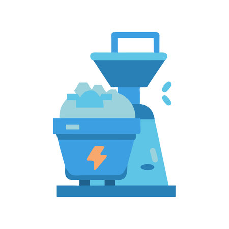 Blue Electric Ice Cream Maker Illustration on Black Backgroundのイラスト素材