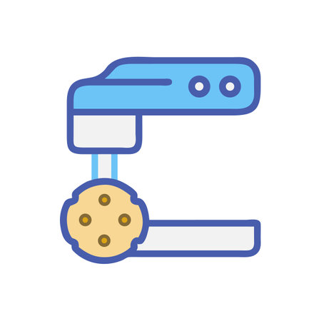 Cookie making machine vector illustration on black backgroundのイラスト素材