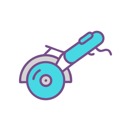Colorful Illustration of Angle Grinder Power Tool, Modern Styleのイラスト素材