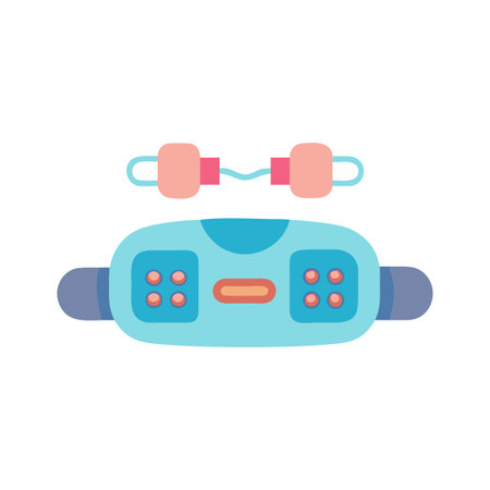 Cartoon-style eye massager machine on black background for healthのイラスト素材