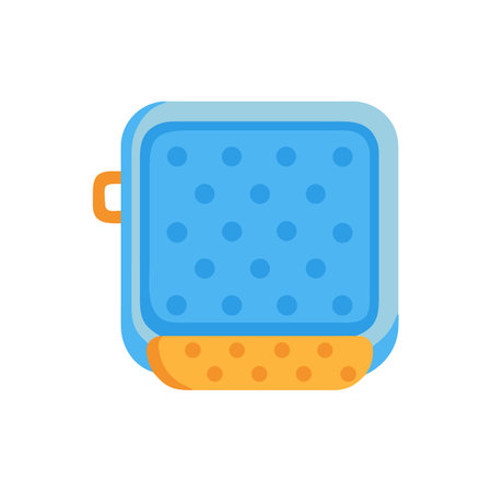 Blue and Yellow Washcloth or Sponge for Cleaningのイラスト素材