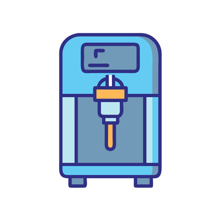 Blue commercial soft serve ice cream machine vectorのイラスト素材