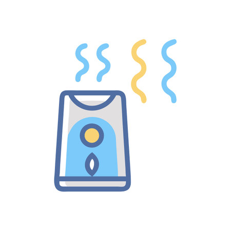 Blue Humidifier Illustration, Steam, Healthy Air, Vaporization Conceptのイラスト素材