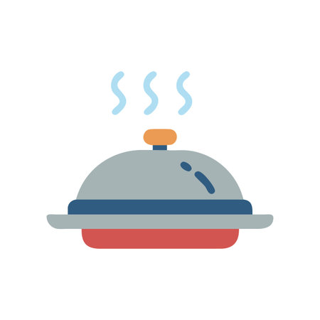 Hot Food Cloche Icon for Restaurants and Cateringのイラスト素材