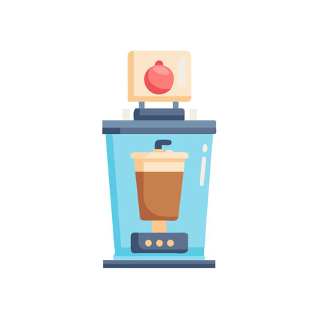 Coffee machine cartoon illustration, for cafes or coffeeのイラスト素材