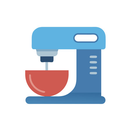 Stylized Blue Stand Mixer with Bowl Illustrationのイラスト素材