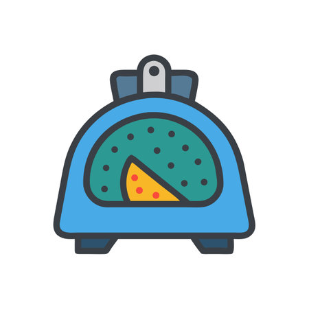 Blue Radar Scanner with Slice and Dots Iconのイラスト素材