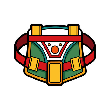 Cartoon belt bag with retro space explorer designのイラスト素材