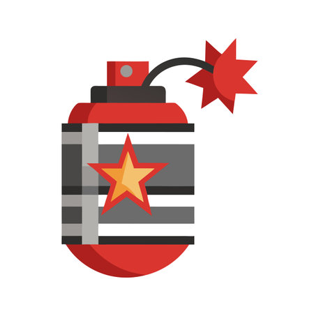 Cartoon Vector Bomb, Explosive Symbol with Star Designのイラスト素材