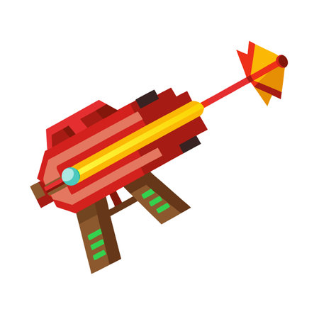 Retro cartoon ray gun with an arrow weaponのイラスト素材