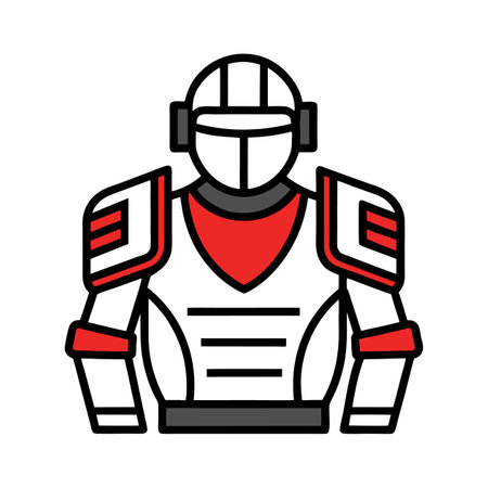 Red and White Knight Armor Vector Illustrationのイラスト素材