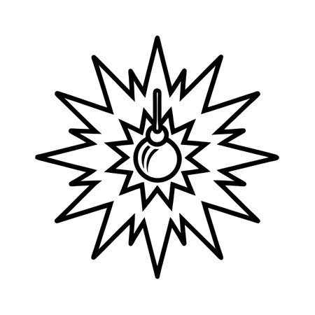 Explosion icon in outline style with detonatorのイラスト素材