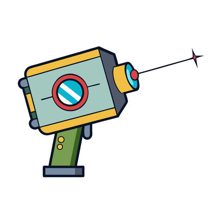 Cartoon Futuristic Ray Gun Blaster for Science Fictionのイラスト素材