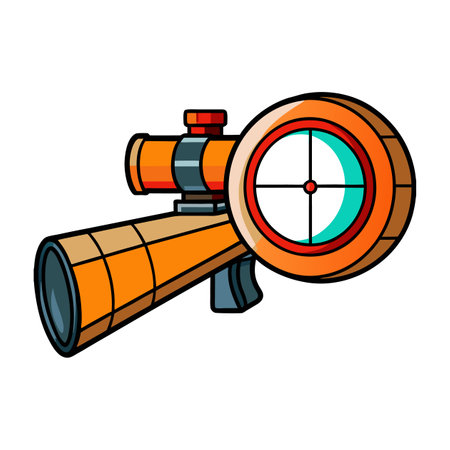 Cartoon futuristic weapon with a scope and handleのイラスト素材