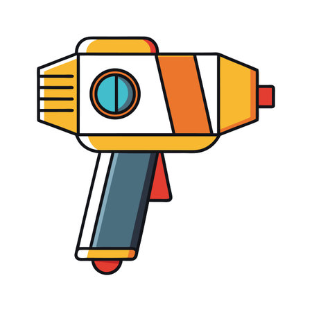 Retro Toy Ray Gun Illustration With Bold Colors