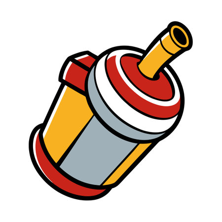 Colorful Cartoon Style Water Bottle Illustration Isolatedのイラスト素材