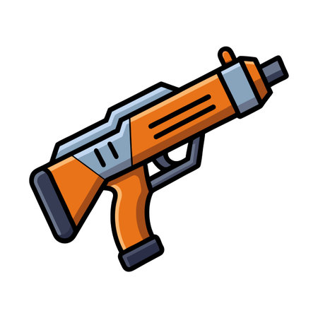 Stylized Orange and Gray Vector Weapon Illustration