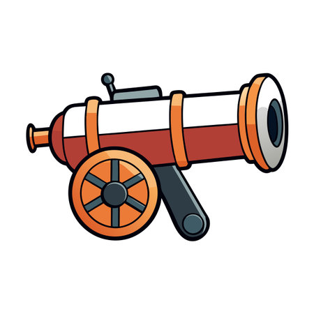 Cartoon Cannon Illustration, Old Weapon, Pirate, Game Assetのイラスト素材