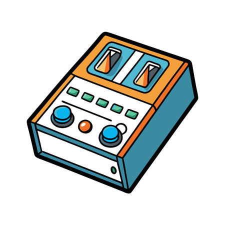 Retro laboratory equipment control panel vector illustrationのイラスト素材