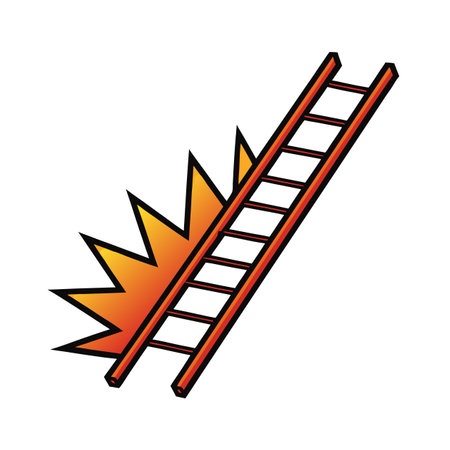 Broken Ladder Reaching Sky, Limitation And Opportunity Conceptのイラスト素材