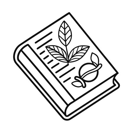 Herbalism Book Outline Illustration for Education and Designのイラスト素材