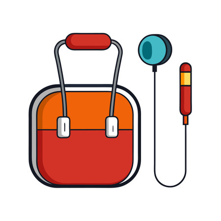 Cooler and Earphone Icon for Summer Picnic Designのイラスト素材