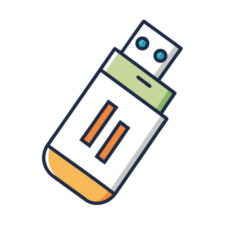 Colorful USB Flash Drive Icon for Data Storageのイラスト素材