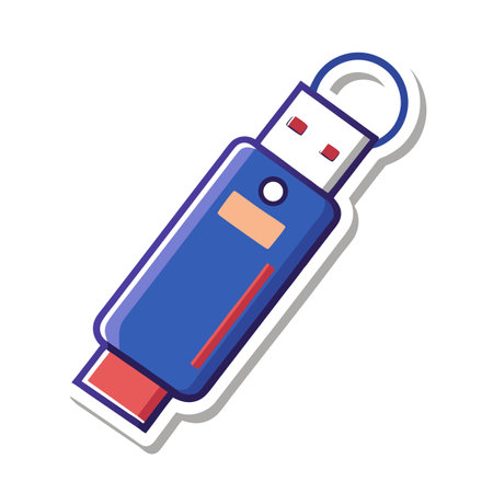 Blue Flash Drive Illustration for Stock and Businessのイラスト素材