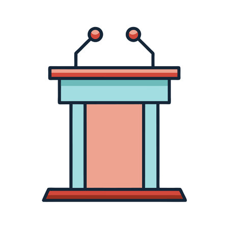 Vector Illustration: Podium for Public Speaking and Presentationのイラスト素材
