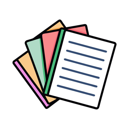 Stack of Colorful Papers, Documents or Reports Iconのイラスト素材