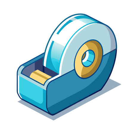 Illustration of a Blue Tape Dispenser with Clear Tapeのイラスト素材