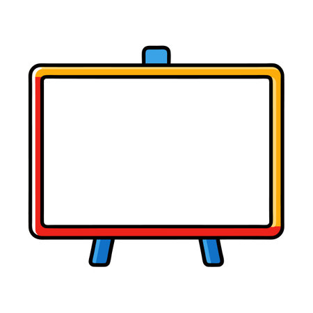 Colorful Easel Illustration, Blank Presentation Board, Copy Spaceのイラスト素材