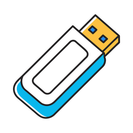 USB Flash Drive Icon: Portable Data Storage Illustration