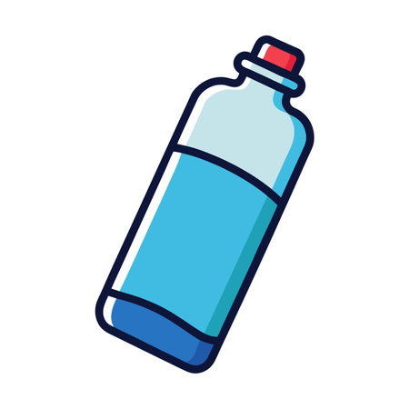 Blue Water Bottle Illustration: Hydration, Health, and Eco-Friendlyのイラスト素材