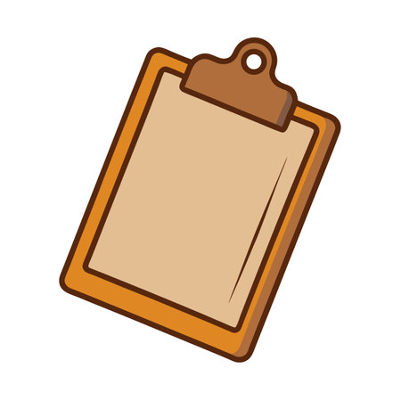 Illustration of a brown clipboard isolated on white backgroundのイラスト素材
