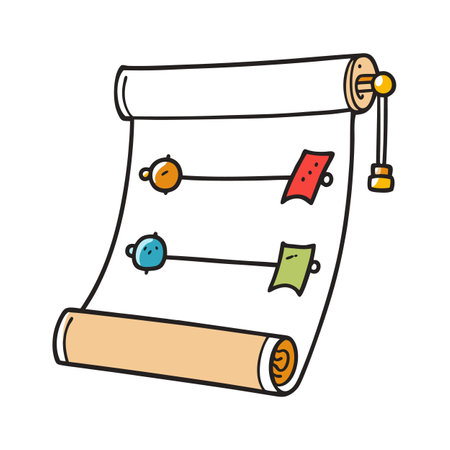 Hand Drawn Project Management Scroll Chart Illustration Designのイラスト素材
