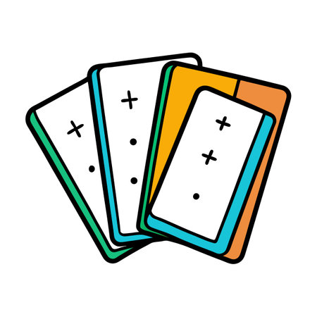 Colorful flashcards with dots and plus signs designのイラスト素材