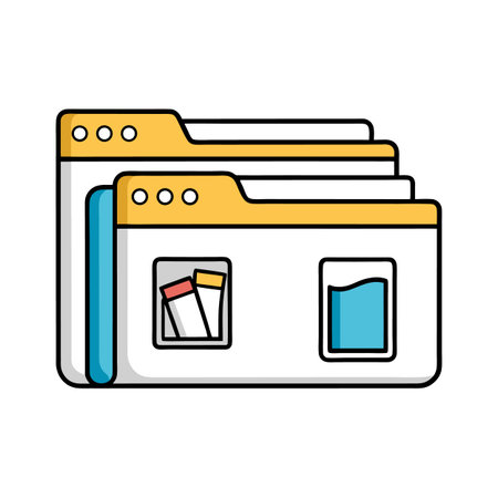 Folder Organization Icon Showing Document and Images