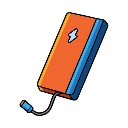 Colorful Cartoon Power Bank Illustration for Technology Conceptのイラスト素材